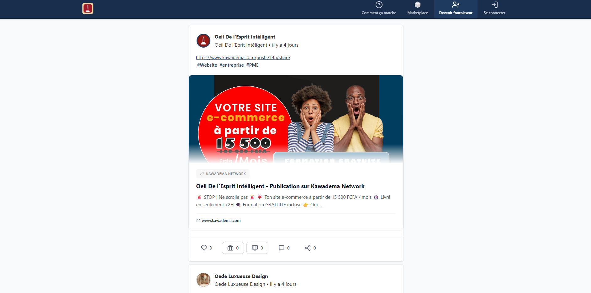 Projet : KAWADEMA NETWORK Marketplace