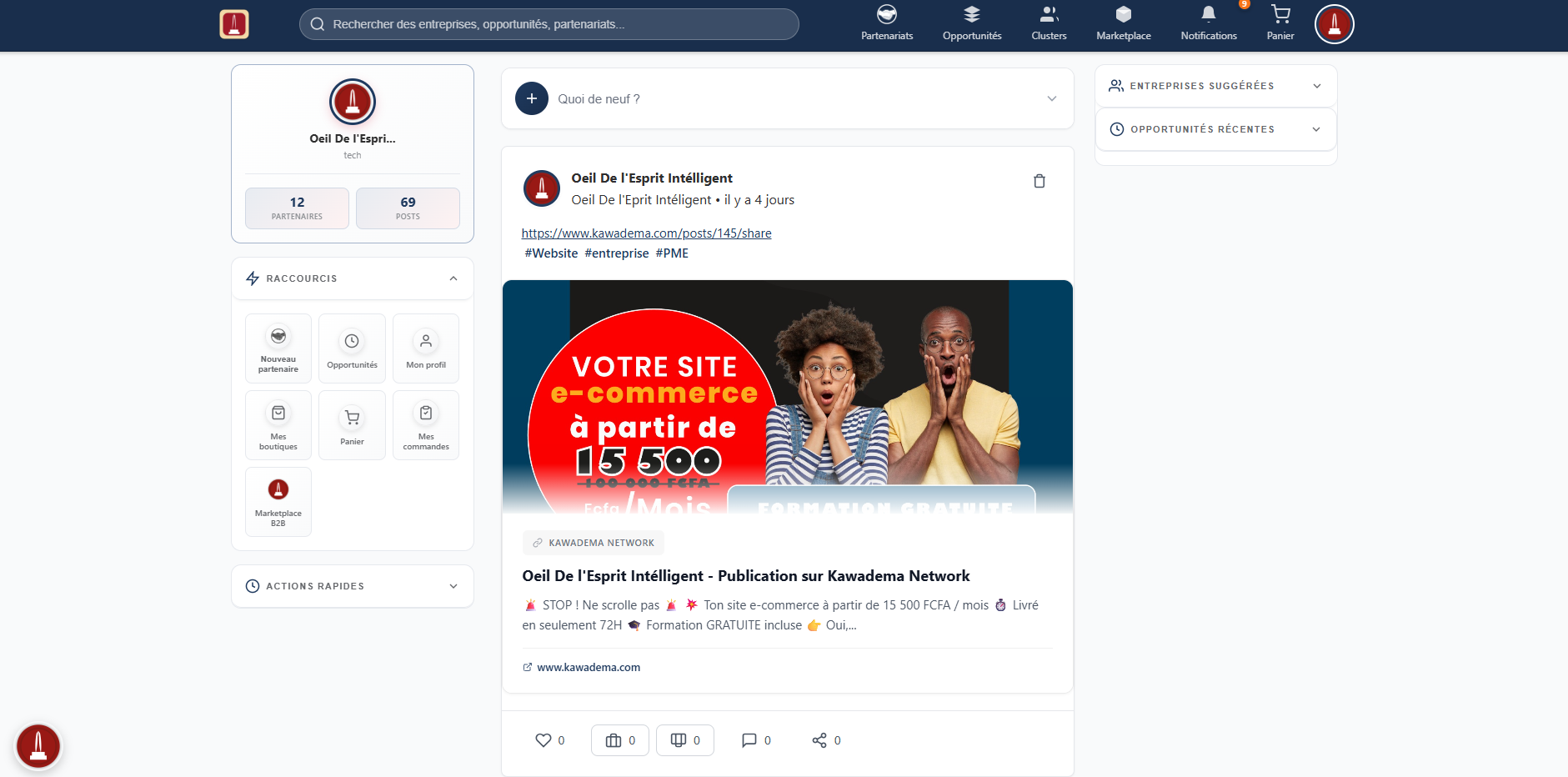 Projet : KAWADEMA NETWORK Marketplace